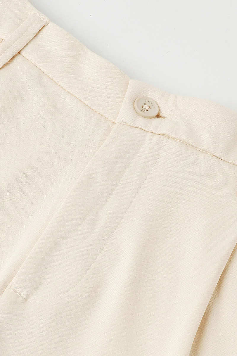 Snitch Cream Loose Fit Stretch Trousers for Men | Best Price UAE